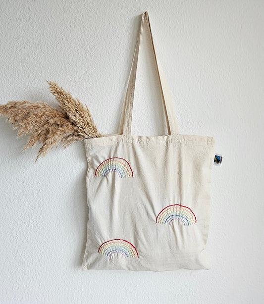 Arc-en-ciel - Tote bag avec fermeture éclair